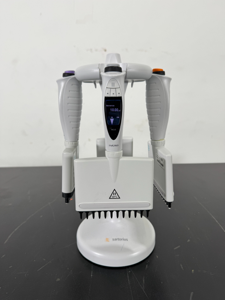 Image of Sartorius Picus Electronic Multichannel Pipettes w/ Stand - Quantity 4